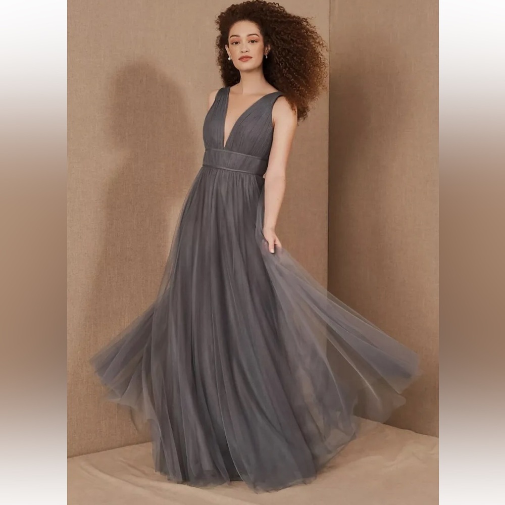 BHDLN Jenny Yoo collection Sarita slate floor-length princess gown
